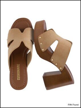 CUSHIONAIRE Markie Chunky Block Heel Sandals Faux Suede Memory Foam for Women